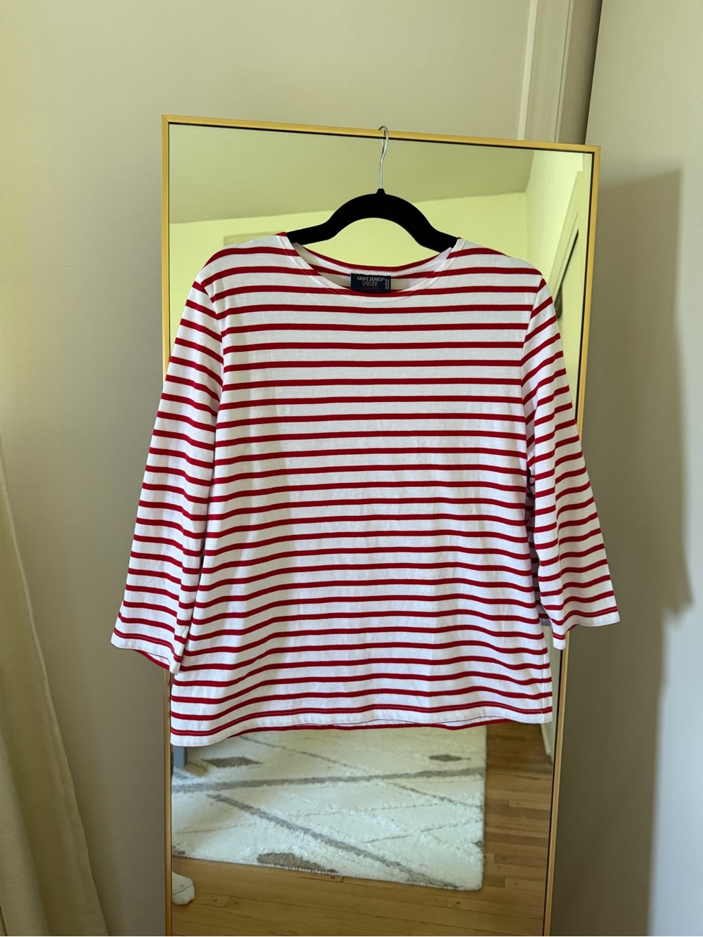 Saint James L’Atelier Red & White Women’s Long Sleeve Top